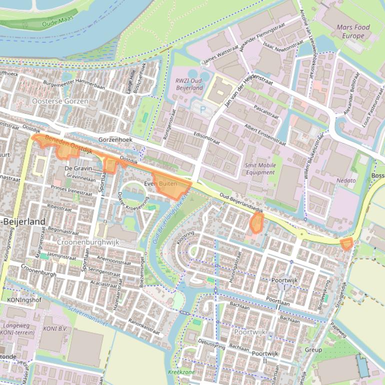 Kaart van postcodegebied 3261KX.
