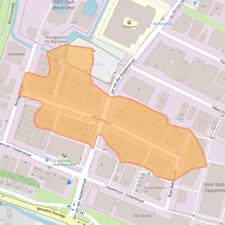 Kaart van postcodegebied 3261LD.