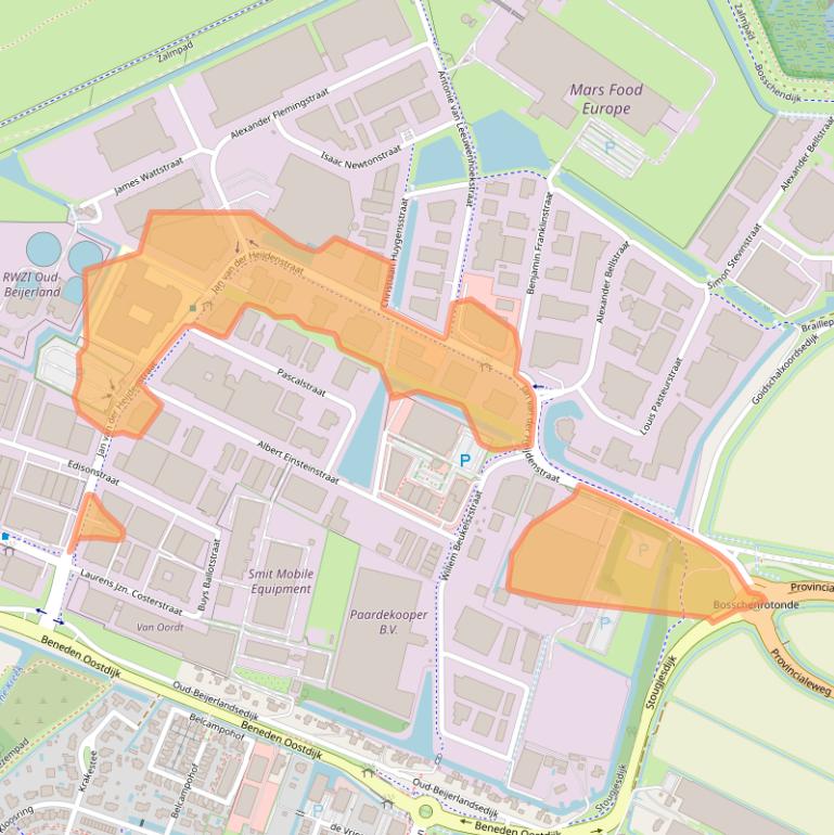 Kaart van postcodegebied 3261LE.