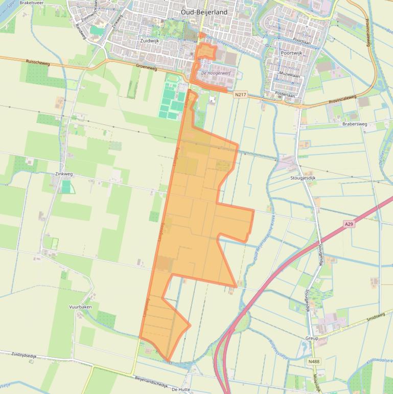 Kaart van postcodegebied 3261LJ.