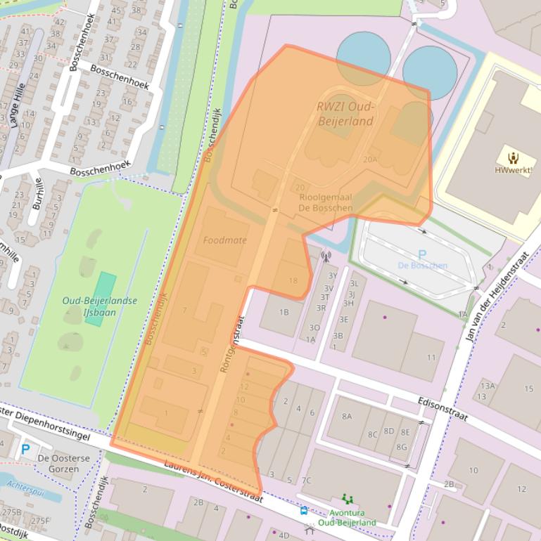 Kaart van postcodegebied 3261LK.