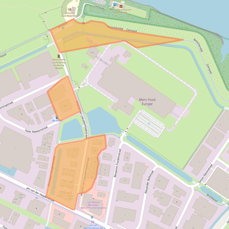 Kaart van postcodegebied 3261LT.