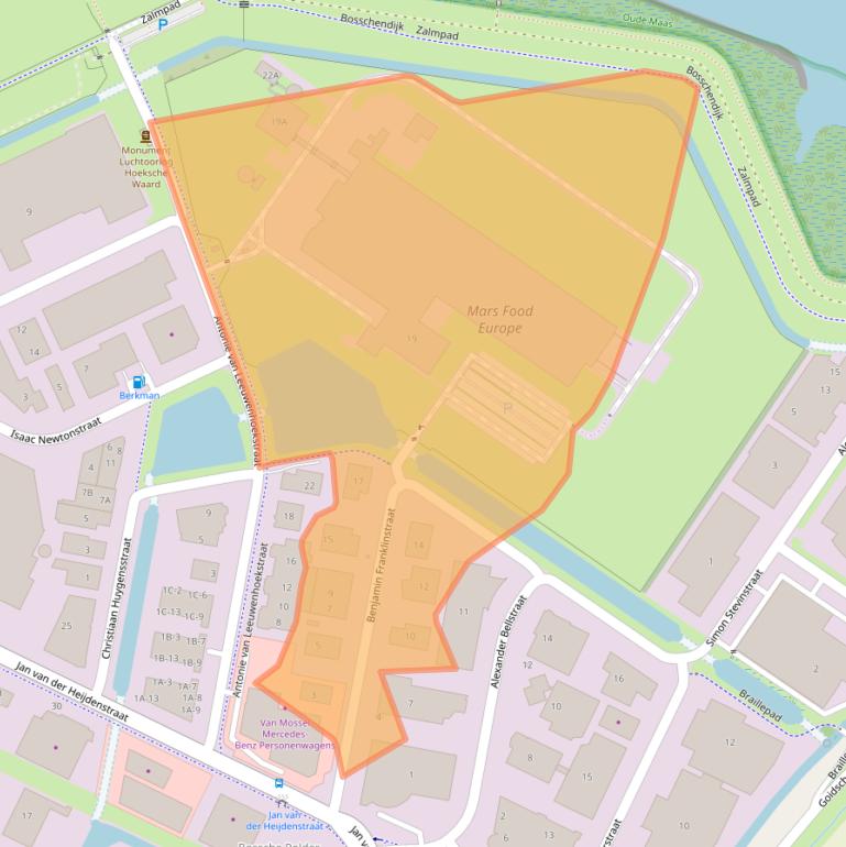 Kaart van postcodegebied 3261LW.