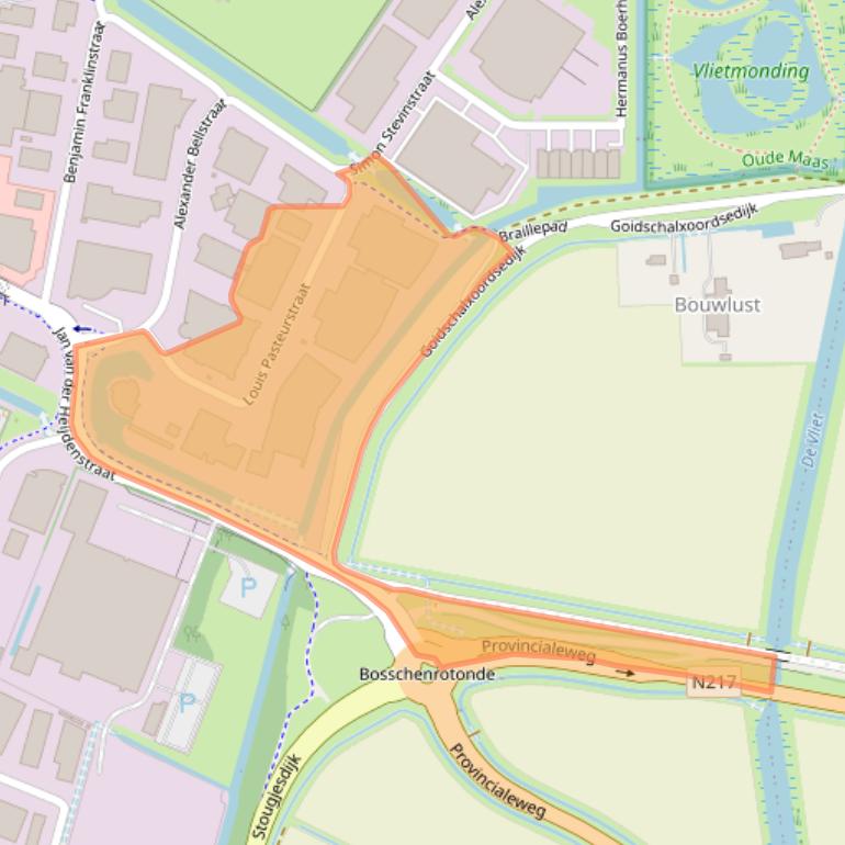 Kaart van postcodegebied 3261LZ.