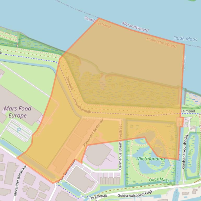 Kaart van postcodegebied 3261MG.