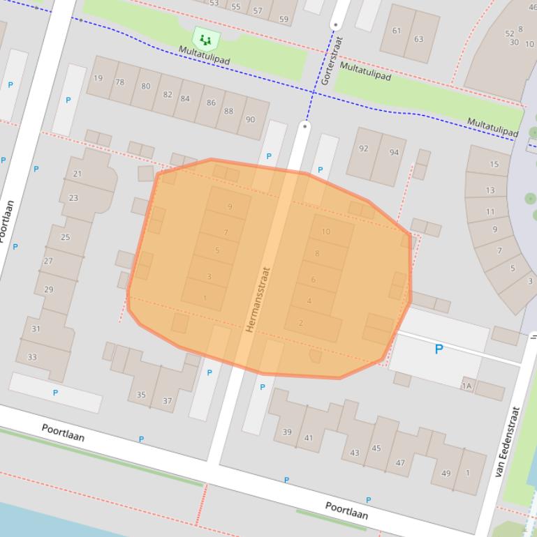 Kaart van postcodegebied 3261PH.