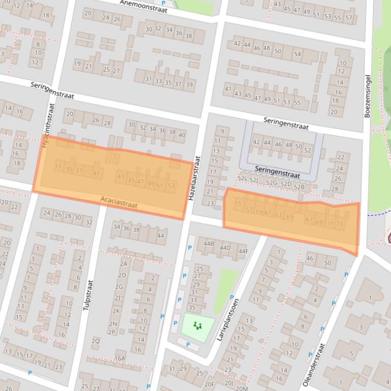 Kaart van postcodegebied 3261RB.
