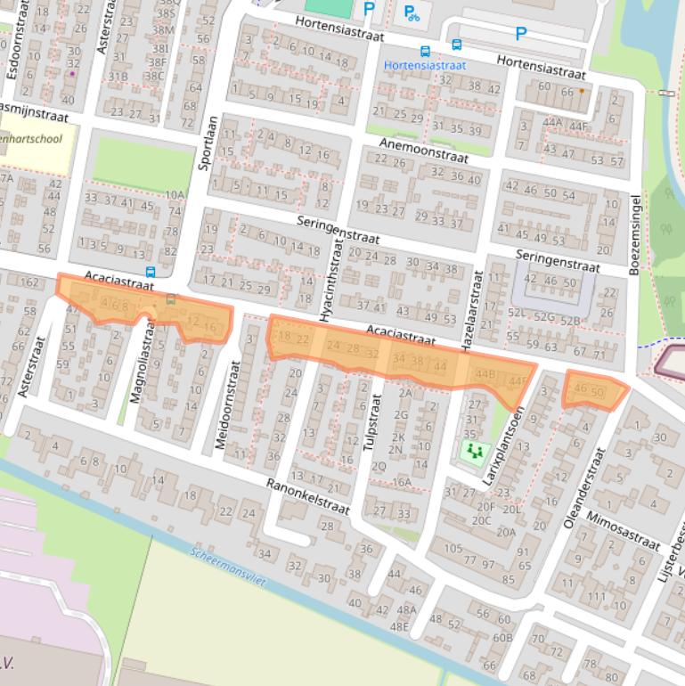 Kaart van postcodegebied 3261RC.