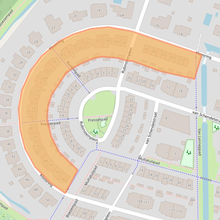 Kaart van postcodegebied 3261SG.