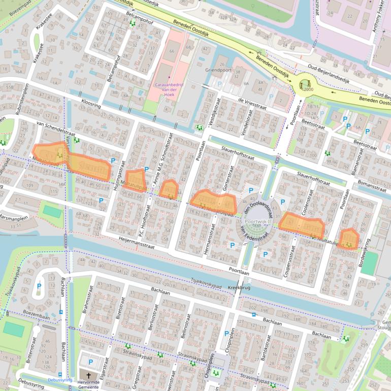 Kaart van postcodegebied 3261SL.