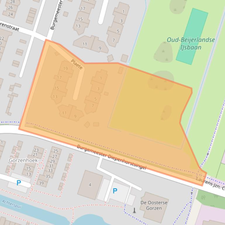 Kaart van postcodegebied 3261TM.