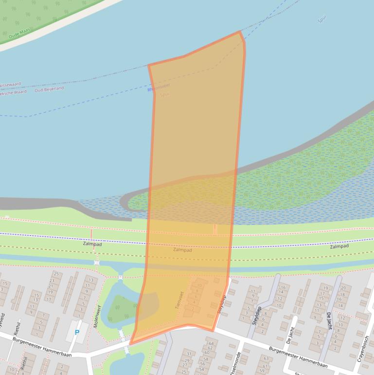 Kaart van postcodegebied 3261TP.