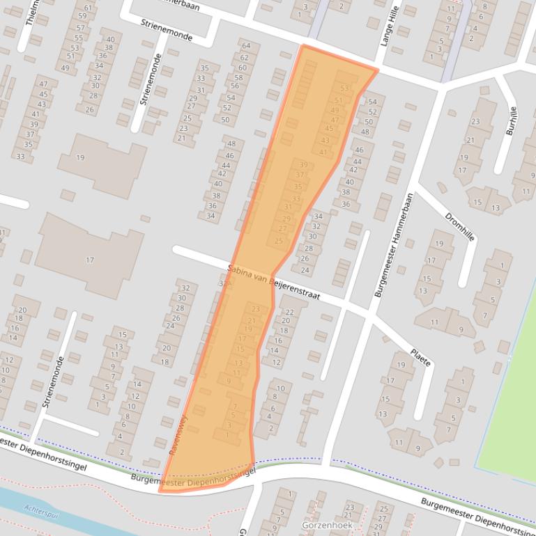 Kaart van postcodegebied 3261VA.