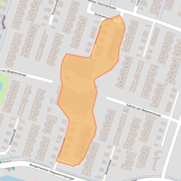 Kaart van postcodegebied 3261VC.