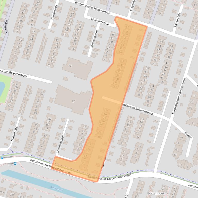 Kaart van postcodegebied 3261VD.