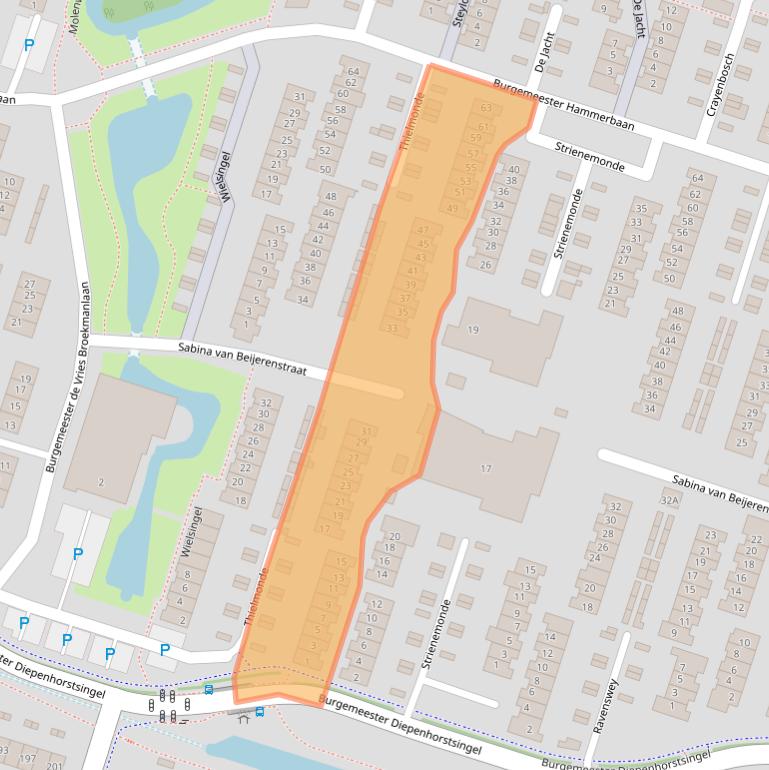 Kaart van postcodegebied 3261VE.