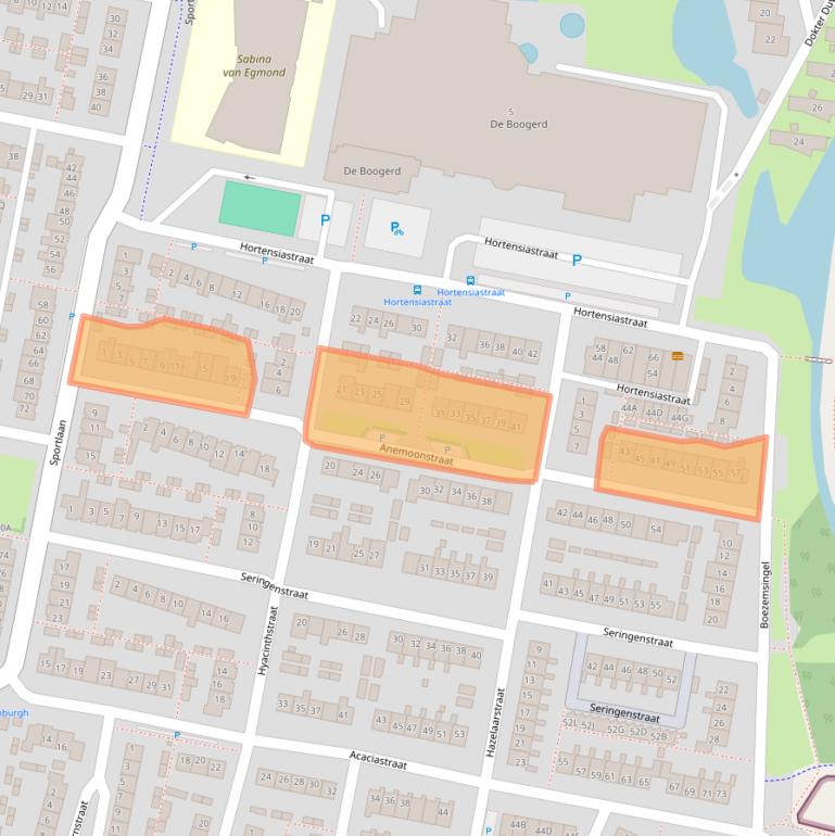 Kaart van postcodegebied 3261XA.
