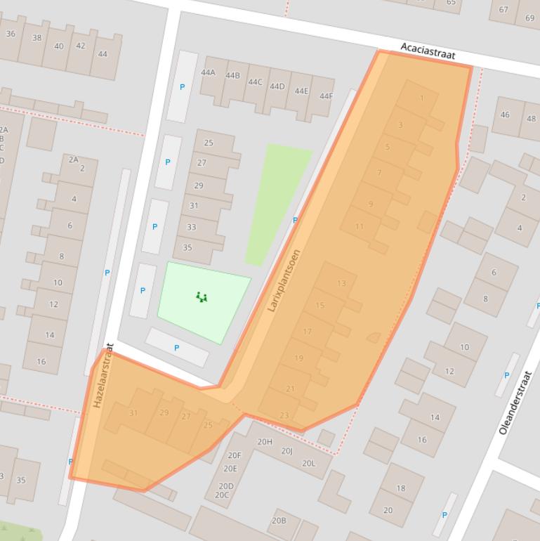 Kaart van postcodegebied 3261XE.