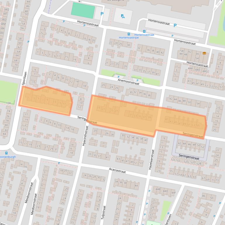 Kaart van postcodegebied 3261XG.