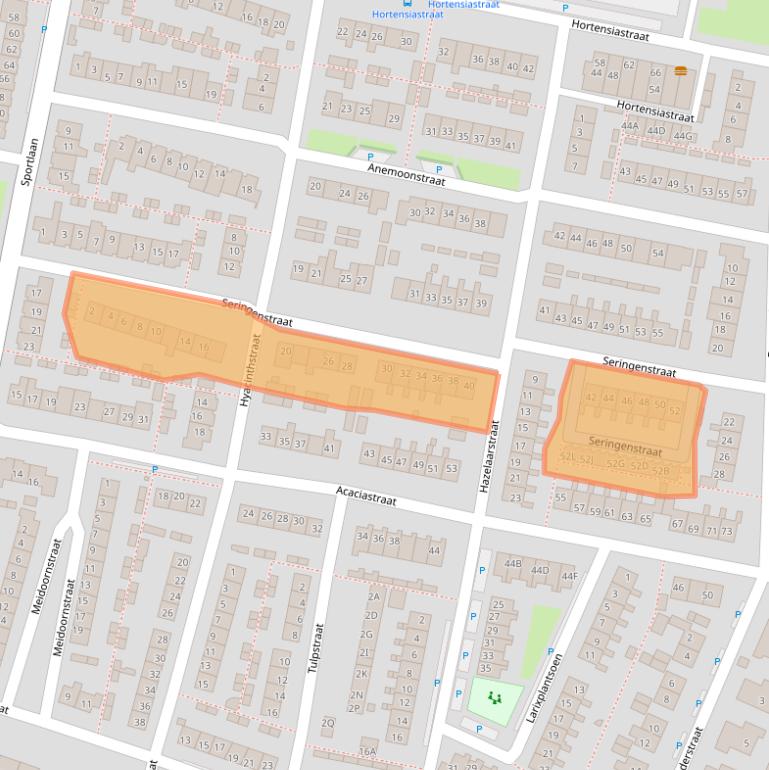 Kaart van postcodegebied 3261XH.