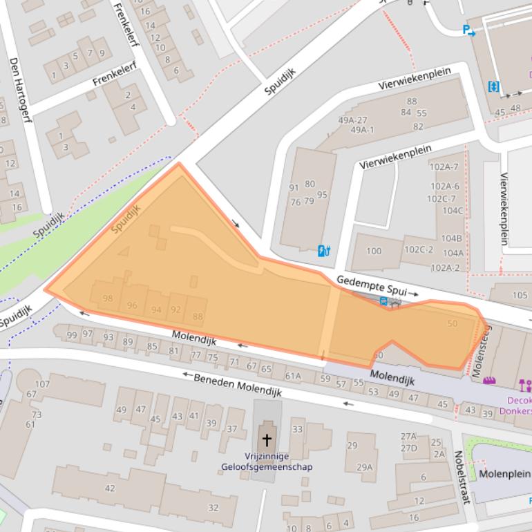 Kaart van postcodegebied 3262AL.