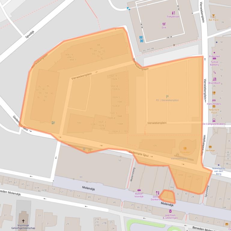 Kaart van postcodegebied 3262AP.