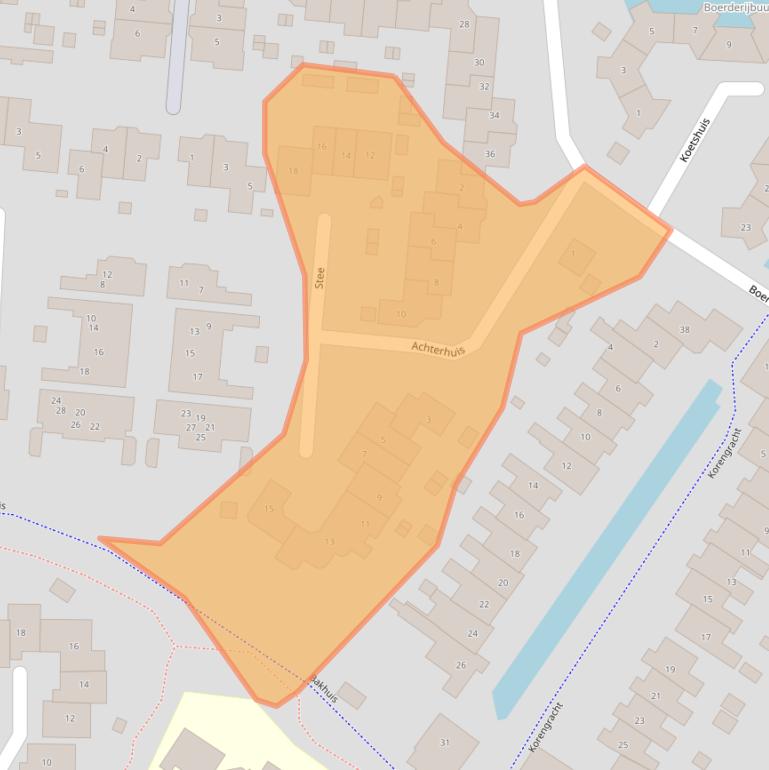 Kaart van postcodegebied 3262CA.