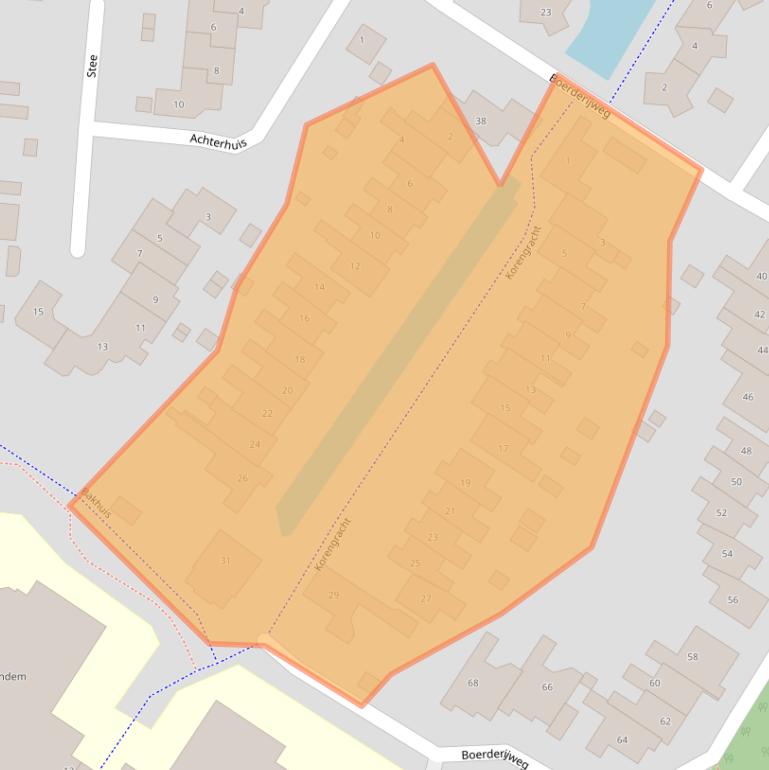 Kaart van postcodegebied 3262CD.