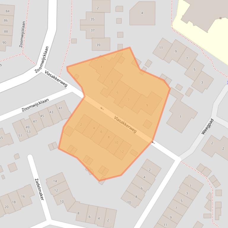 Kaart van postcodegebied 3262CJ.