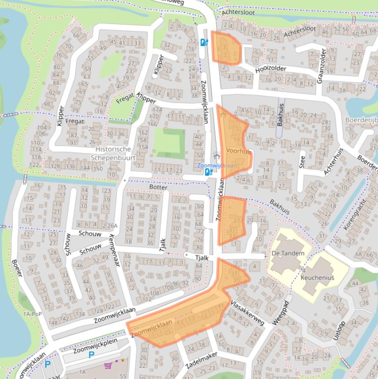 Kaart van postcodegebied 3262CM.