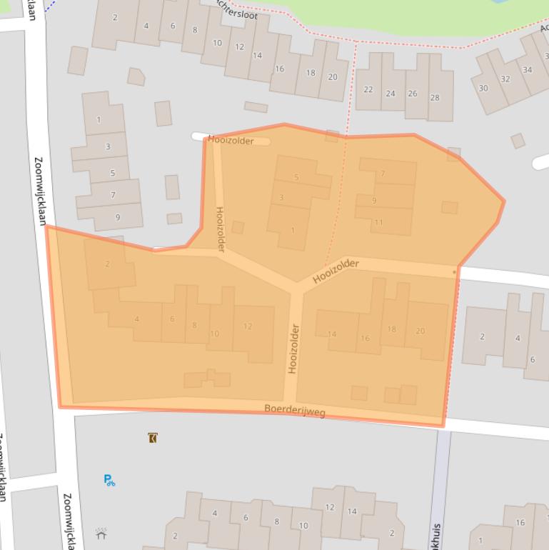 Kaart van postcodegebied 3262CS.