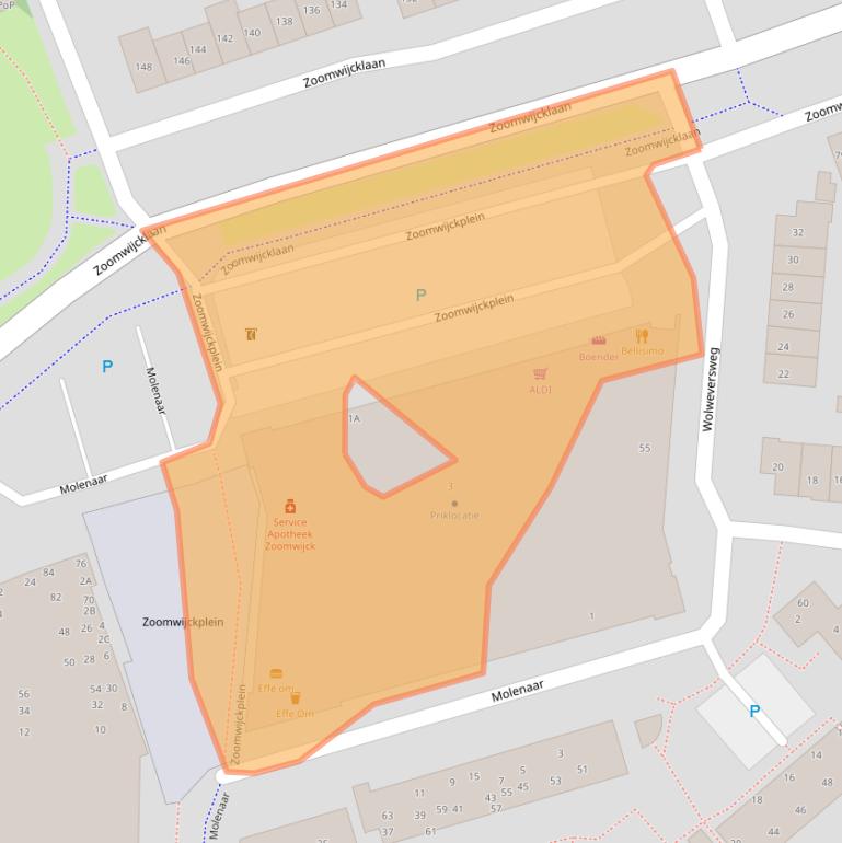 Kaart van postcodegebied 3262DA.