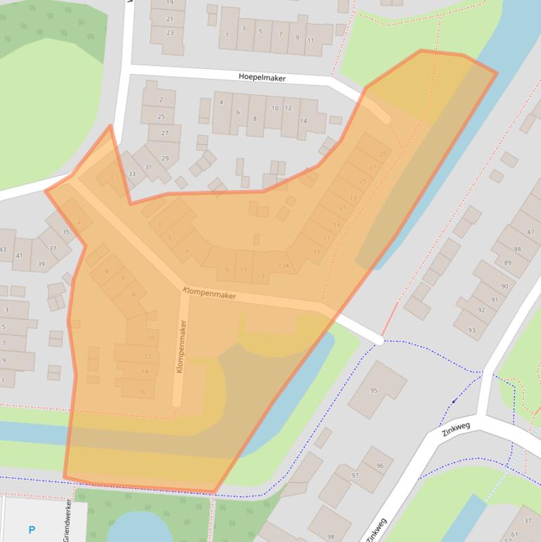 Kaart van postcodegebied 3262DC.