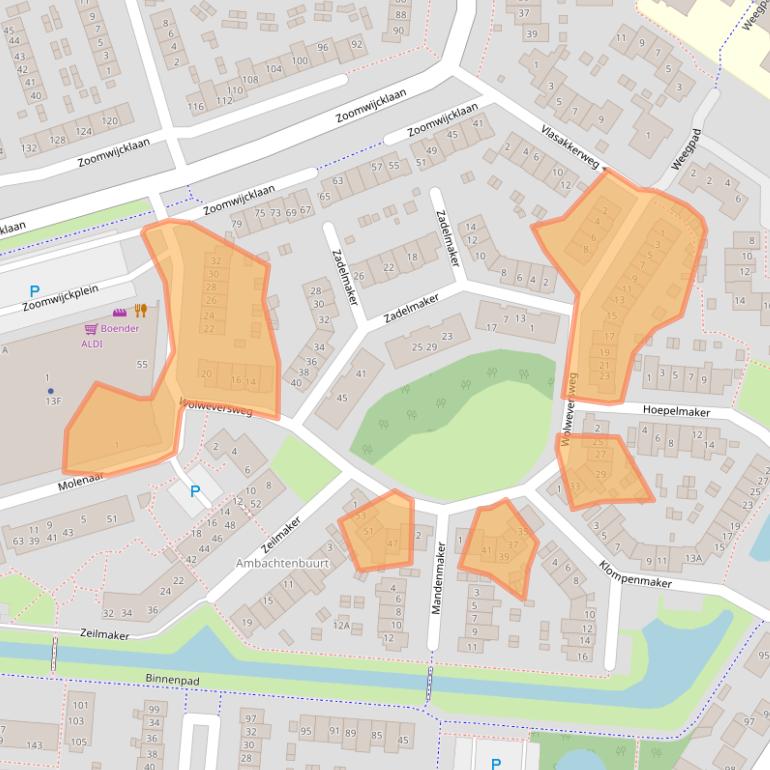 Kaart van postcodegebied 3262DG.