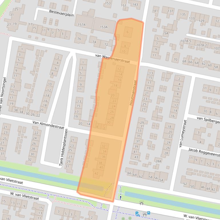 Kaart van postcodegebied 3262EH.