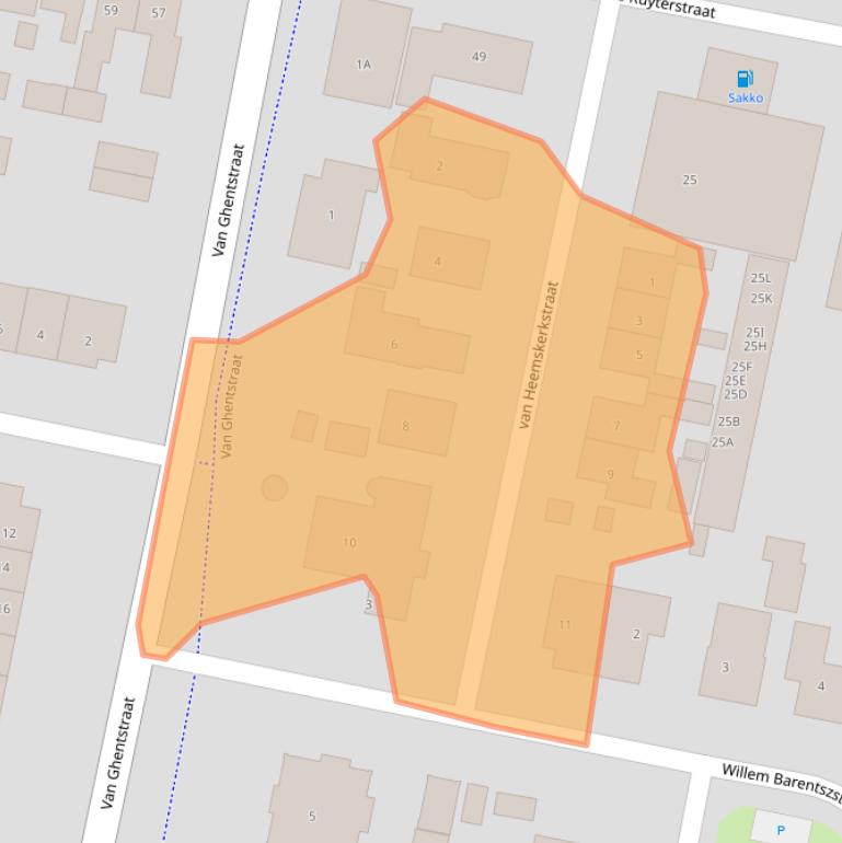 Kaart van postcodegebied 3262EN.