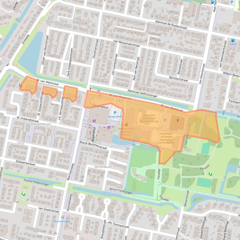 Kaart van postcodegebied 3262GM.