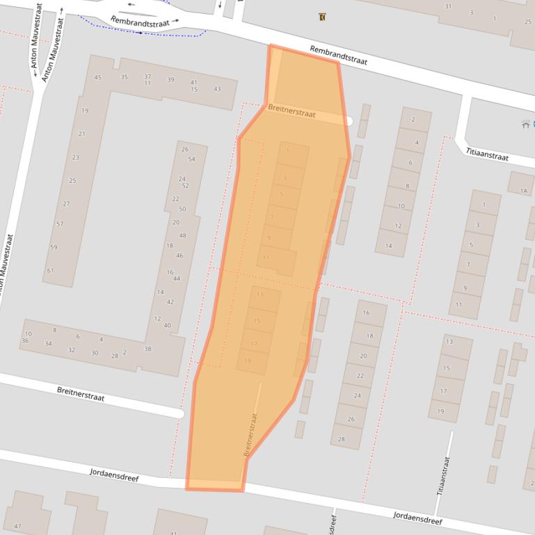 Kaart van postcodegebied 3262HB.