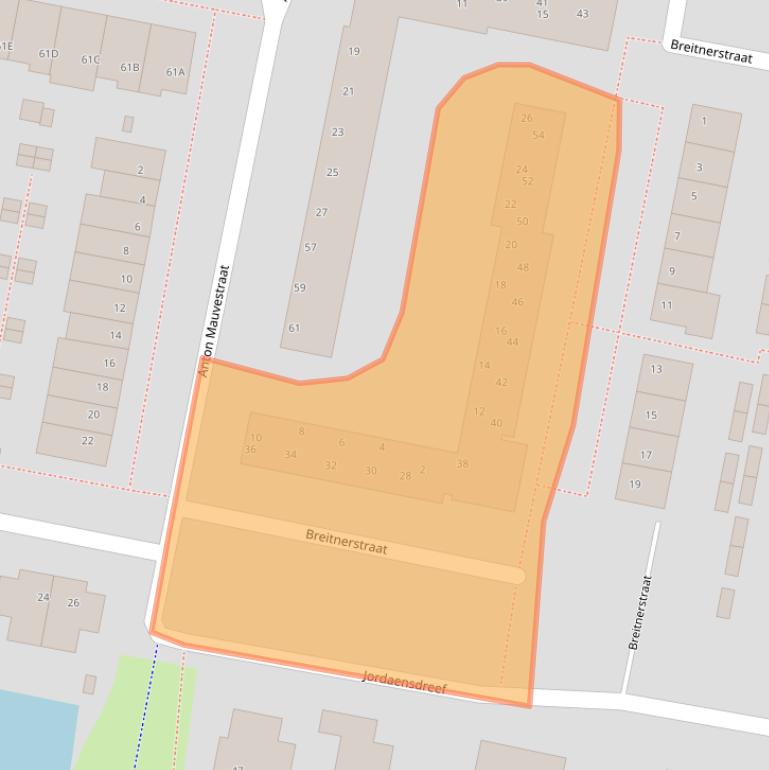 Kaart van postcodegebied 3262HC.