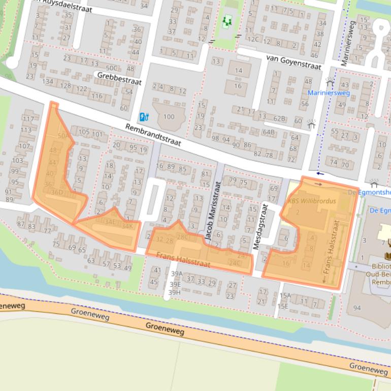 Kaart van postcodegebied 3262HG.