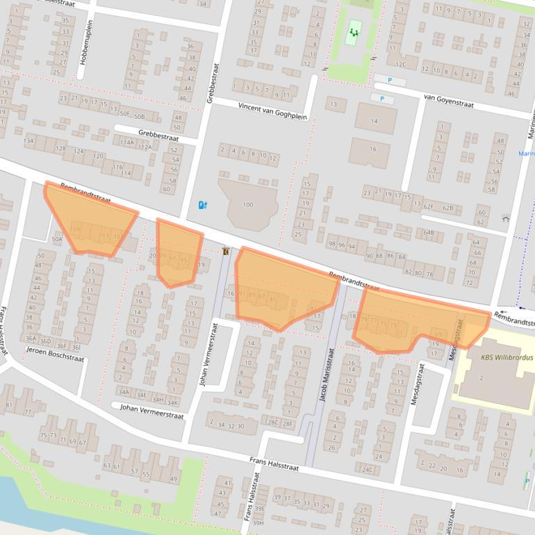 Kaart van postcodegebied 3262HP.