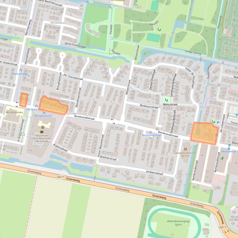 Kaart van postcodegebied 3262HR.