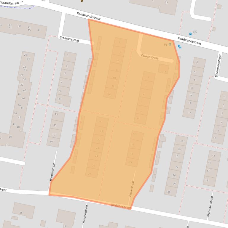 Kaart van postcodegebied 3262HT.