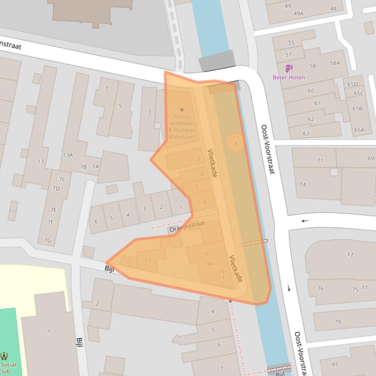 Kaart van postcodegebied 3262JN.