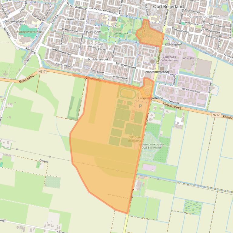 Kaart van postcodegebied 3262LE.
