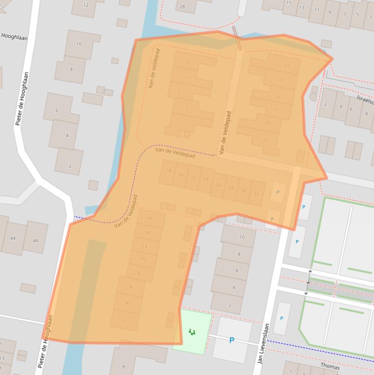 Kaart van postcodegebied 3262NC.