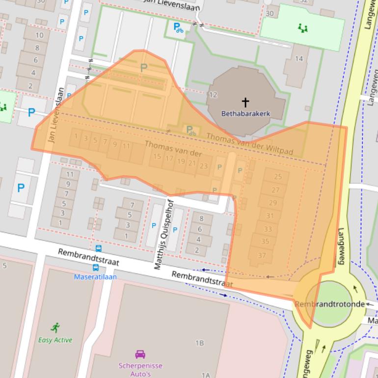 Kaart van postcodegebied 3262NE.