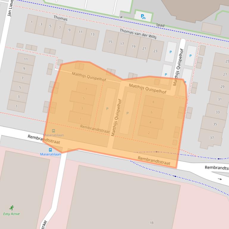 Kaart van postcodegebied 3262NG.