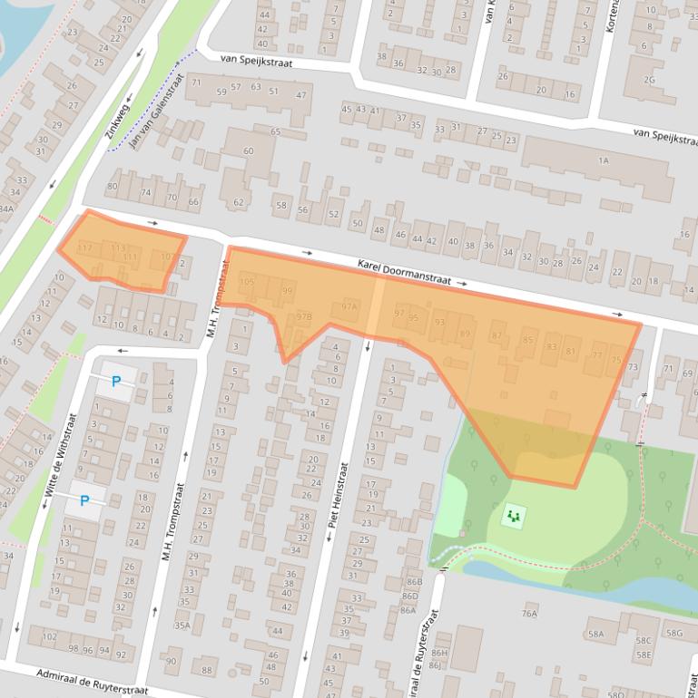 Kaart van postcodegebied 3262PC.