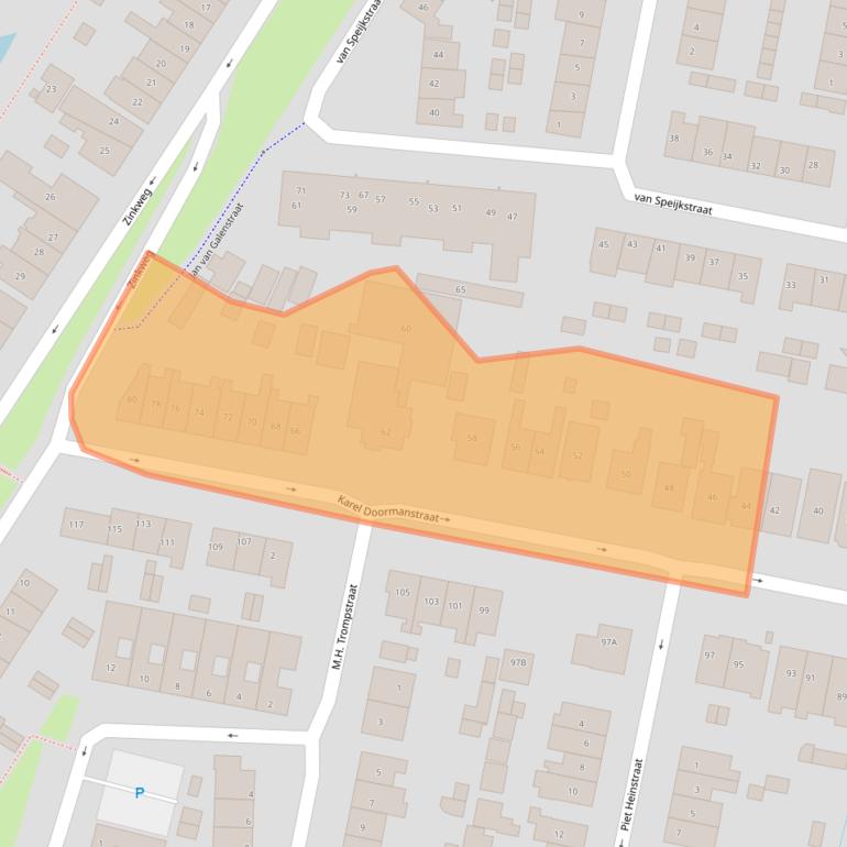 Kaart van postcodegebied 3262PE.
